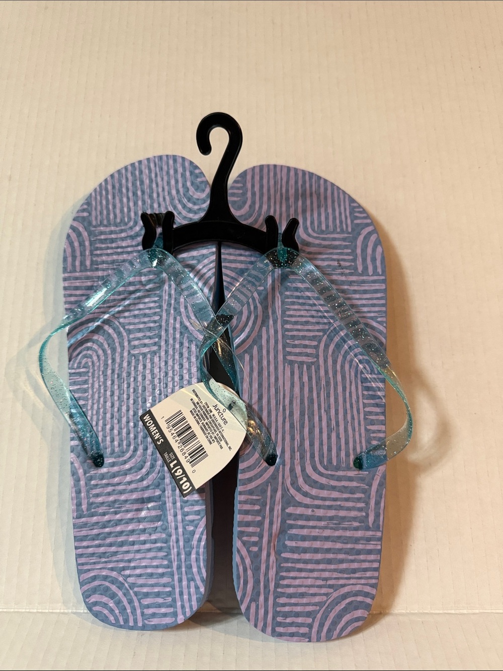 Women’s Glitter Strap Flip Flops - Light Blue/Purple
